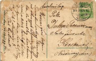 1914 Rózsahegy, Ruzomberok; vasútállomás, vonatok. Klimacek Sándor kiadása / railway station, trains...