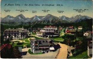 1917 Ótátrafüred, Altschmecks, Stary Smokovec (Magas-Tátra, Vysoké Tatry); Kertész Tódor üzlete, kávéház / shop, cafe (EK)