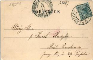 1902 Klatovy, Nádrazi / railway station. Floral (EK)