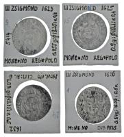 Lengyel Királyság 1623-1632. 1gr (1/24 Thaler) Ag "III. Zsigmond" (4xklf) T:XF,VF Poland 1623-1632. 1 Groschen (1/24 Thaler) Ag "Sigismund III" (4xdiff) C:XF,VF