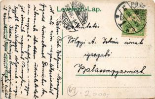 1908 Pozsony, Pressburg, Bratislava; vasúti alagút, vonat, gőzmozdony, vár. Verlag "Bediene dic...