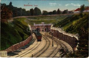 1924 Pozsony, Pressburg, Bratislava; Vasúti alagút, vonat / railway tunnel, trains (EK)