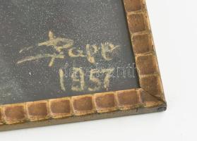 Papp jelzéssel: Naplemente. Pasztell, papír. Dekoratív, üvegezett, sérült fakeretben. 32x24 cm