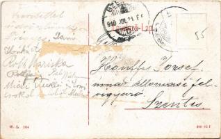 1910 Versec, Werschetz, Vrsac; pályaudvar, vasútállomás, vonat, gőzmozdony. W.L. 104. / railway stat...