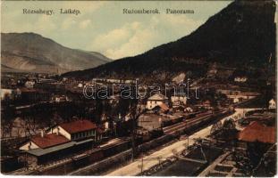 Rózsahegy, Ruzomberok; vasútállomás, vonatok. Klimacek Sándor kiadása / railway station, trains (EB)