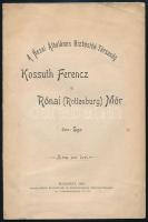 Ego: A Hazai Általános Biztositó-Társaság, Kossuth Ferenc és Rónai (Rottenburg) Mór. Bp., 1895, Országgyűlési Értesítő Kő- és Könyvnyomda Rt., 19 p.