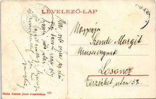 1907 Tiszolc, Tisovec; Fogaskerekű vasúti híd, "Fogasrúd kezdet" tábla. Kreisler József ki...