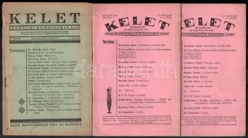 1920-1921 Kelet. Irodalmi és kritikai lap. Főszerk.: Baráthosi Balogh Benedek, Kerecseny János. II. évf. 1-2. sz. 1920. okt. 7., III. évf. 8-9. sz. (x2.) Az egyik borítója szakadt.