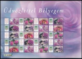 2008 Üdvözlettel bélyegem virágok promóciós teljes ív (11.000)