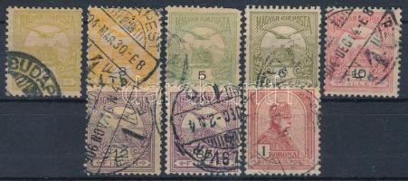 1900 Turul 2f, 3f, 5f, 6f, 10f, 12f, 35f és 1K 12 : 11 3/4 fogazással, római számvízjellel c tip.