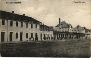 1914 Székelykocsárd, Kocsárd, Lunca Muresului; vasútállomás. Vasúti levelezőlapárusítás 3010. / railway station (EK)