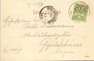 1905 Kiskapus, Kis-Kapus, Kleinkopisch, Copsa Mica; Vasútállomás. Fritz Guggenberger kiadása / Bahnh...