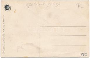 Trencsén, Trencín; Vasútállomás, gőzmozdony, vonat. Vasúti levelezőlapárusítás 140. / railway statio...