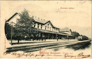 1901 Ruttka, Vrútky; vasútállomás, vonat. Sochán P. kiadása / railway station, train (fl)