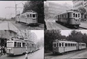 Budapesti villamosok a 70-es évekből, még nem publikált későbbi nagyítások, 4 db, 10×15 cm