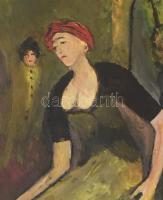 Jelzés nélkül: Táncosnő. Olaj, karton, fakeretben. 26,5x16,5 cm