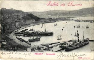 1903 Ancona, port, ships + &quot;PAQUEBOT&quot; (Rb)