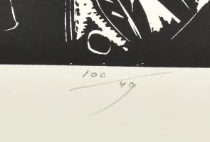 Hincz Gyula (1904-1986): Hommage á Bartók, 1978. Szitanyomat, papír, jelzett, számozott (100/49), 36...