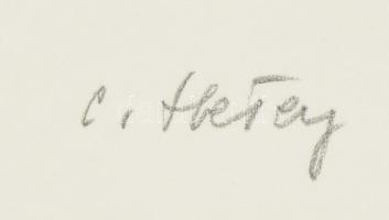 Hetey Katalin (1924-2010): Rész-egész (geometrikus szoborterv). Szitanyomat, papír. Jelzett. Számozo...