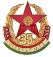 1980. 35. Díszszemle - 1945-1980 a Magyar Néphadsereg aranyozott, részben zománcozott fém részvételi jelvénye (36x32) T:AU