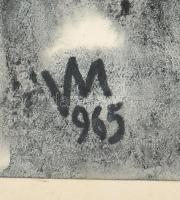 Varga Mátyás (1910-2002): Vőfénybot, 1965. Olaj, papír, jelezve jobbra lent, paszpartuban, 48×33 cm