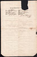 1857 Nagykálló, fegyvertartási engedély Farkas Boldizsár bogdányi lakos részére (,,személyes bátorsá...