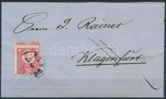 1874 Réznyomat 5kr látványos elfogazással levélen SZEGZ(ÁRD) - (KLAG)ENFURT