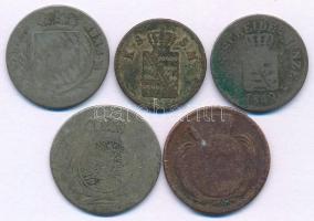 5db-os gyenge tartású német érmetétel, közte több Ag érme, többek között Német Államok / Szászország...