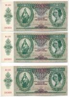 1936. 10P (2x) &quot;B 490 005854 - B 490 005855&quot; + 1936. 10P közeli sorszámmal T:AU,XF utóbbi hajtatlan, nyomdai papírránccal és ebből fakadó kisebb beszakadással Adamo P9