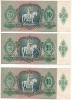 1936. 10P (2x) "B 490 005854 - B 490 005855" + 1936. 10P közeli sorszámmal T:AU,XF utóbbi ...