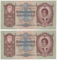 1932. 50P (2x) sorszámkövetők "D 217 045795 - D 217 045796" T:AU Adamo P14