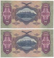 1930. 100P (2x) csillagos sorszám, sorszámkövető "*E 051 049825 - *E 051 049826", egyiken ...