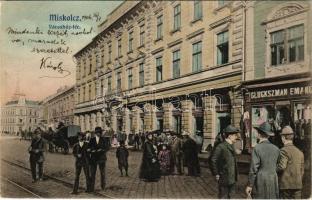 1906 Miskolc, Városház tér, Glückszmán Emánuel üzlete. Montázs