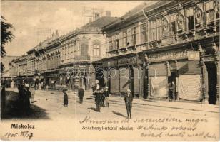 1905 Miskolc, Széchenyi utca, Rosenberg Gyula, Weidenfeld Miksa és Férfi Ruha Verseny Áruház üzlete (EK)