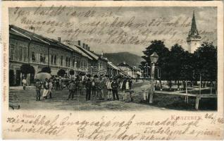 1910 Kisszeben, Sabinov; Fő utca, Friedmann és Birnbaum üzlete. Stehr Gusztáv kiadása / main street and shops (r)