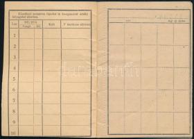 cca 1930 Országos Frontharcos Szövetség visszatérítési könyve, belül kitöltetlen