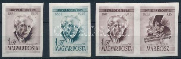 1955 Bartók Béla vágott sor a barna 1Ft jobb oldali szelvénnyel (cca 10.000)