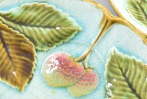 Körmöcbánya epermintás kínálótál és 2 darab tál. Mázas kerámia, jelzett, mázrepedéssel, kis mázkopás...