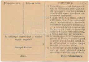 1946. 1.000.000AP nem kamatozó Pénztárjegy "C 070785" "Másra át nem ruházható" f...
