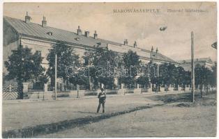 1910 Marosvásárhely, Targu Mures; Honvéd laktanya. Porjes S. Sándor kiadása / military barracks (r)