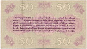 Budapest 1945. 50P "Élelmezési Kölcsönjegy" "D 088300" T:F Adamo BUP11.1