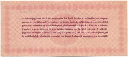 Budapest 1945. 100P "Élelmezési Kölcsönjegy" "A 087387" T:XF,VF Adamo BUP11.2