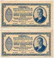 Budapest 1930. Revíziós Pengő arcképes változat (2db) sorszámkövető, kitöltött, bélyegzés nélkül T:VF folt Adamo BUP34