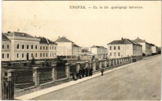 1911 Ungvár, Uzshorod, Uzhhorod, Uzhorod; Cs. és kir. gyalogsági laktanya. Steinfeld Dezső kiadása / Austro-Hungarian K.u.K. military infantry barracks (EK)