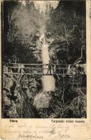 1907 Tátra, Magas-Tátra, Vysoké Tatry; Tarpataki óriási vízesés, fahíd / waterfall, wooden bridge (EK)