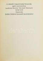 A második magyarországi ősnyomda egyik nyomtatványa. Laudivius Zacchia: Vita beati Hieronymi 1478/1479. Hasonmás. Soltész Zoltánné bevezető tanulmányával. "Studium" - A Magyar Iparművészeti Főiskola Typo-Grafikai Tanszékének kiadványai. Szerk.: Haiman György. (Bp., 1975), Magyar Iparművészeti Főiskola Typo-Grafikai Tanszéke - Zrínyi Nyomda. Számozott (172./500) példány! Kiadói kartonált papírkötés, jó állapotban.