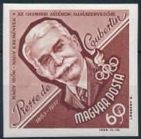 1963 Nagy Idők - Nagy események - Pierre de Coubertin vágott bélyeg