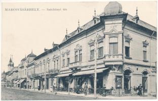 Marosvásárhely, Targu Mures; Széchenyi tér, Mestitz Mihály és fiai üzlete. Porjes S. Sándor kiadása / square, shops