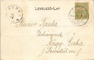 1905 Rozsnyó, Roznava; Rákóczi tér, templomok. Falvi Jenő kiadása / square, churches (fl)