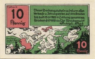 Német Birodalom/Weimari Köztársaság/Schierhe im Harz Brocken 1921. 10Pf + 25Pf + 50Pf + 75Pf 4klf db...